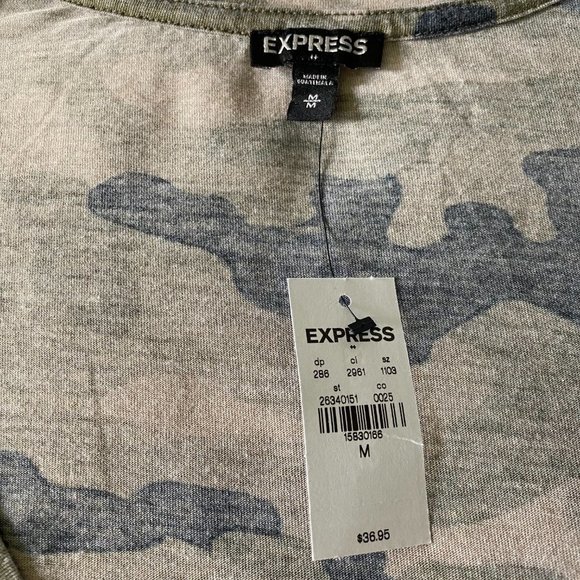 NWT EXPRESS Camo Dolman Sleeve All Sizes - Picture 4 of 4